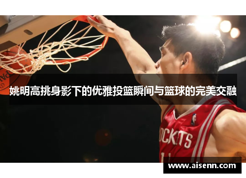 姚明高挑身影下的优雅投篮瞬间与篮球的完美交融